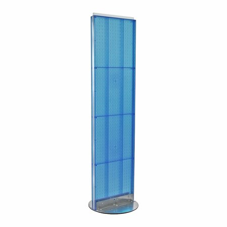 AZAR DISPLAYS Two-Sided Pegboard Floor Display on Revolving Base. Spinner Rack Stand. 700250-BLU